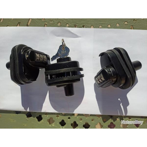 Lot de 3 antivols pour armes verrous de pontet