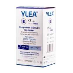 Boite de 50 sachets de compresses st&eacute;riles non tiss&eacute;es YLEA 10x10cm