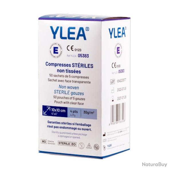 Boite de 50 sachets de compresses st�riles non tiss�es YLEA 10x10cm