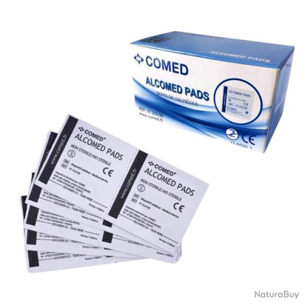 Boite de 100 tampons impr�gn�s � l'alcool Comed Alcomed Pads