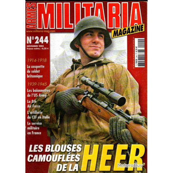 Militaria magazine 244, blouses camoufl�es, baionnettes us army,conscription ann�es 30, artillerie,