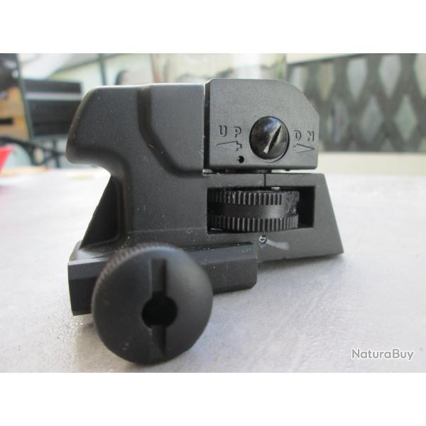 Visee ouverte Mtal arriere pour M4 airsoft (G5)
