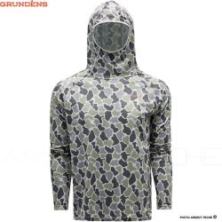 Tee shirt &agrave; capuche GRUNDENS Solstrale hoodie Tea duck camo M