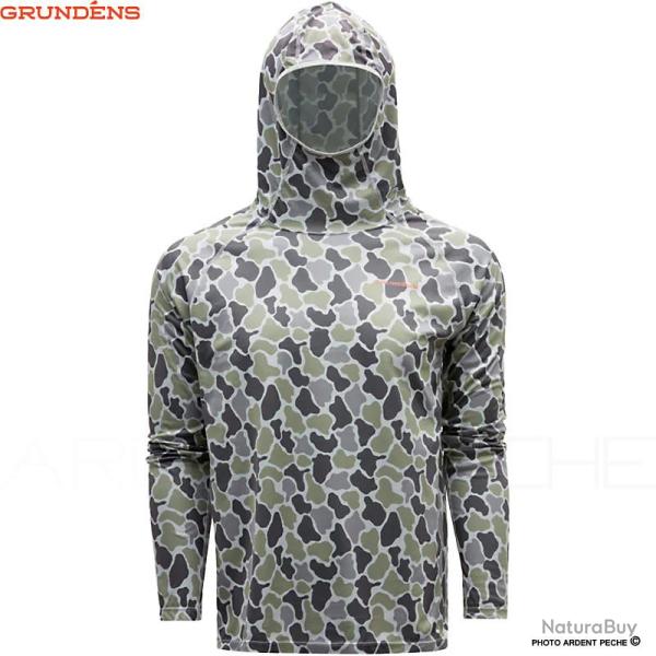 Tee shirt � capuche GRUNDENS Solstrale hoodie Tea duck camo M