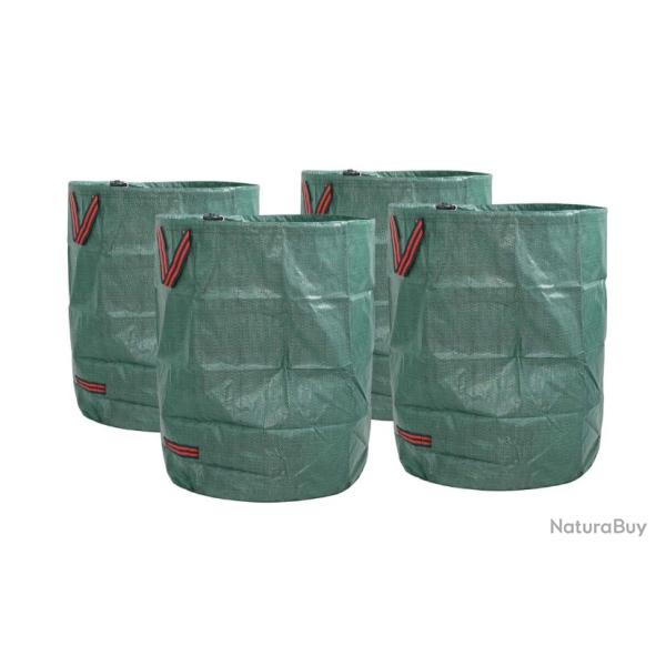 Sacs d�chets jardin polypropyl�ne vert 66x66x83,5 cm pliables avec poign�es