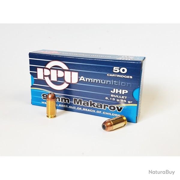 50 CARTOUCHES PARTIZAN CAL. 9mm x18 Makarov JHP 95gr. 1 boite ( 50 munitions)