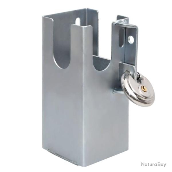 Verrou attelage acier argent� 11x11x23,5 cm s�curit� avec cl�s