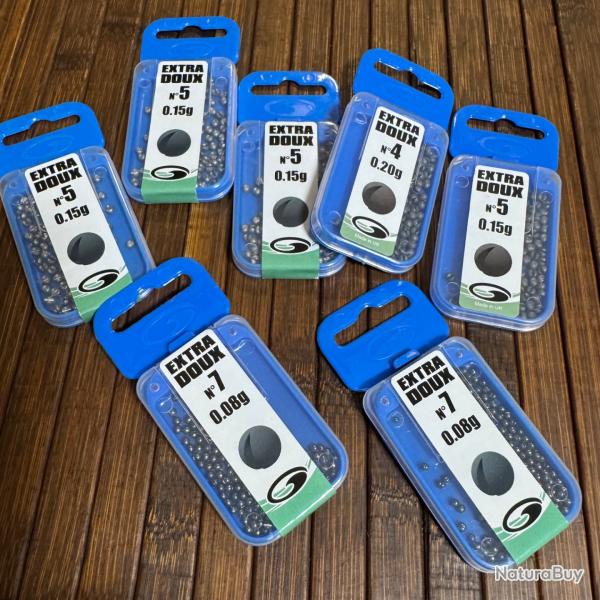 LOT DE  PLOMBS EXTRA DOUX GARBOLINO 7 bo�tes DESTOCKAGE P�CHE N-5/ N-4/N-7