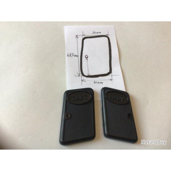 VENDU PAR LE-CUIRASSIER PAIRE PLAQUETTES BAK�LITE POUR PISTOLET D'ALARME BABY