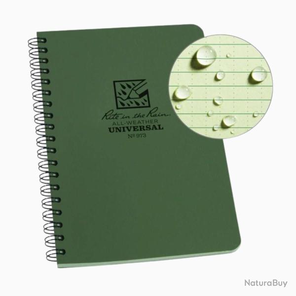 Calepin Imperm�able 12x18 Spiral Vert Olive