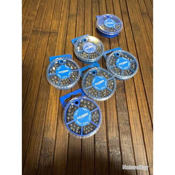 LOT PLOMB P�CHE 5 bo�tes et demi Plomb Flashmer Chevrotines Fendus