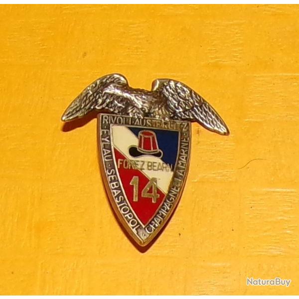 INSIGNE PARACHUTISTE :14� R.P.C.S, tirage 1989 , aigle aux ailes �ploy�es sur �cu tricolore tierc� c