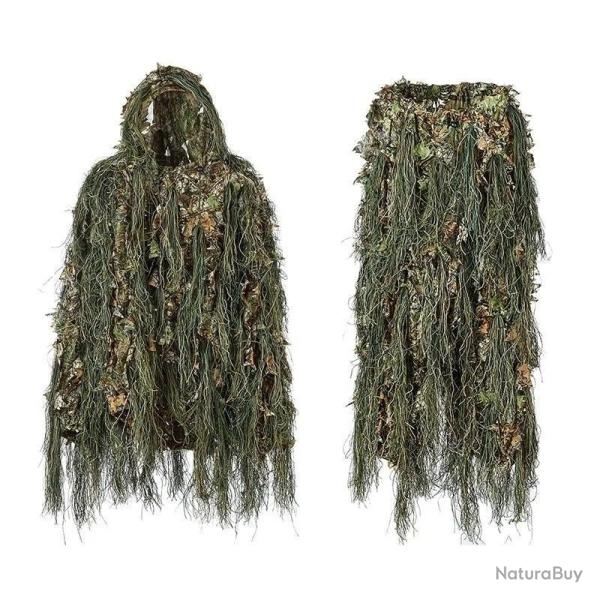 Tenue de Camouflage 3D Bionic Leaf Woodland Ghillie Suit pour la Chasse et la Faune Sauvage