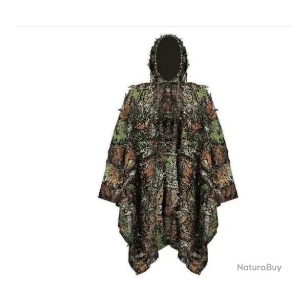 Costume Ghillie 3D Camouflage - Poncho de Chasse L�ger pour Hommes, Femmes