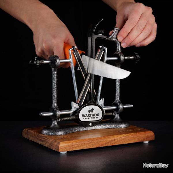 Aiguiseur Warthog V-Sharp Elite A4 Anthracite - Aff�tage V-Sharp - Compatible Lames Droit Dentel� - 