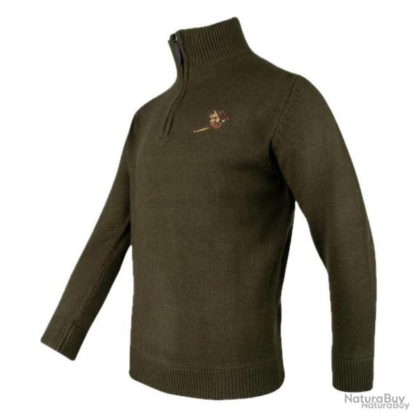 Pull over Jack Pyke Zip Faisan Laine Mrinos Chaleur Respirante Confort Optimal en Chasse
