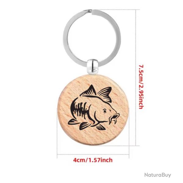 Porte cl� p�che  personnalis�e au choix ! Motif carpe ou autre