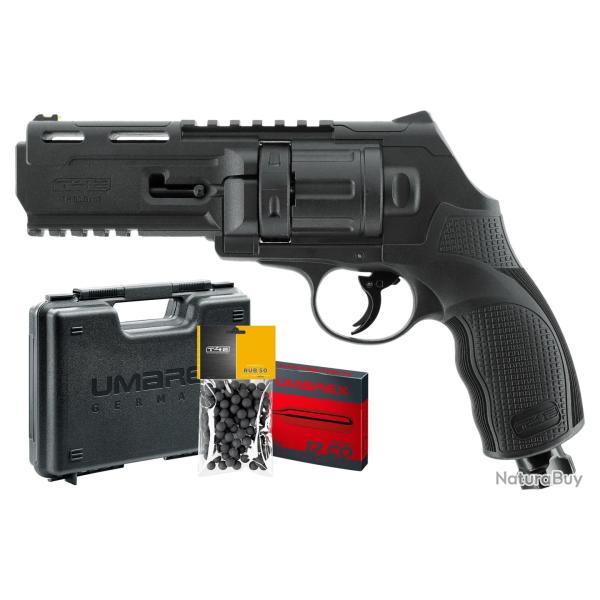 Pack revolver de d�fense T4E TR50 Gen2 cal. 50 7,5 J + Billes + 5 capsules CO2 + Mallette