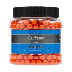Billes pour arme de d&eacute;fense T4E Paintball Bio Orange - Cal. 43 x500