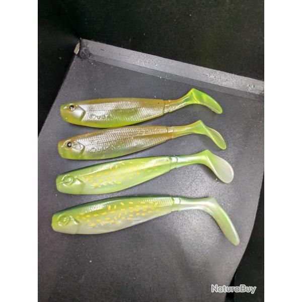 Lot 301 / 4 Leurres Souple Gunki G'Bump / 14 Cm /  FISH AND FISHING.