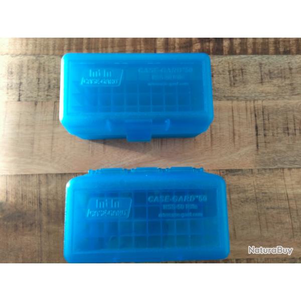 Boite de rangement MTM - RS - Cal: 222/223/300 BLK - BLEU TRANSPARENT