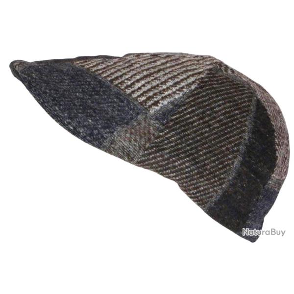 B�ret Casquette Plate Marron Patchwork en Laine Style Anglais Landwel Taille unique Marron