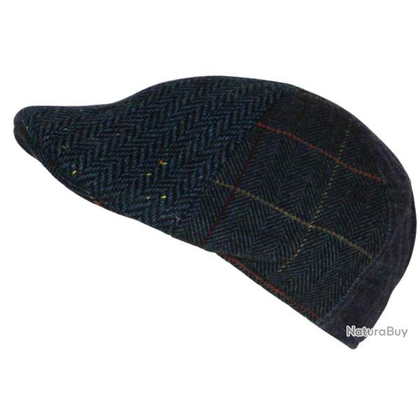 B�ret Casquette Plate Bleue Patchwork en Laine Style Anglais Landwel Taille unique Bleu