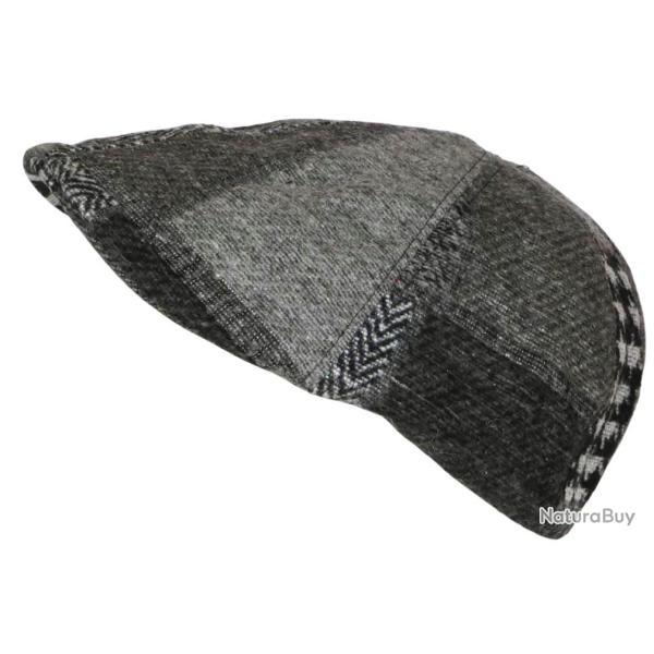 B�ret Casquette Plate Grise Patchwork en Laine Style Anglais Landwel Taille unique Gris