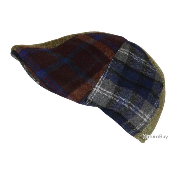 B�ret Casquette Plate Patchwork Bleu Vert en Laine Style Anglais Landwel Taille unique Bleu