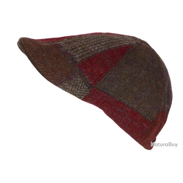 B�ret Casquette Plate Rouge Patchwork en Laine Style Anglais Landwel Taille unique Rouge