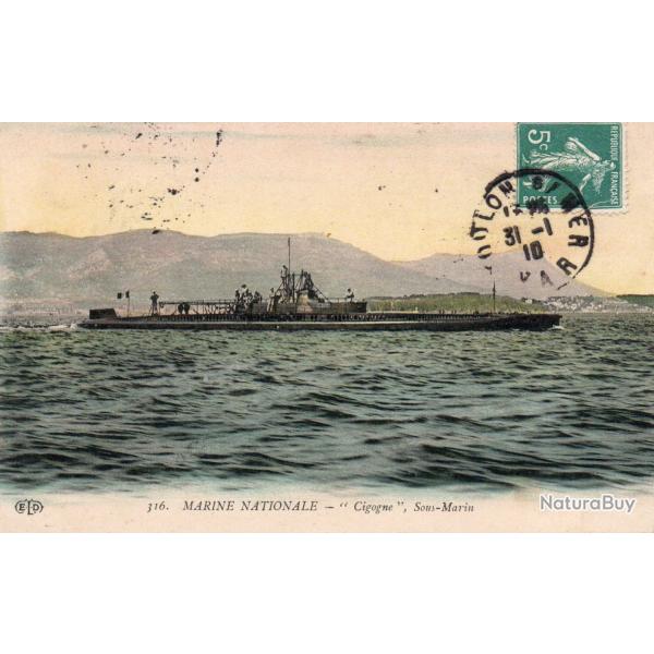 CPA - Marine de Guerre -  Sous-Marin " CIGOGNE  "  N�4147