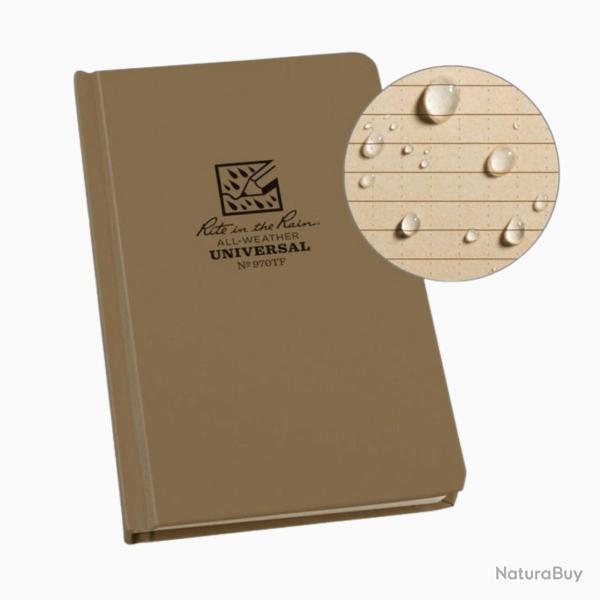 Carnet Reli� imperm�able 12x19 rigide Tan