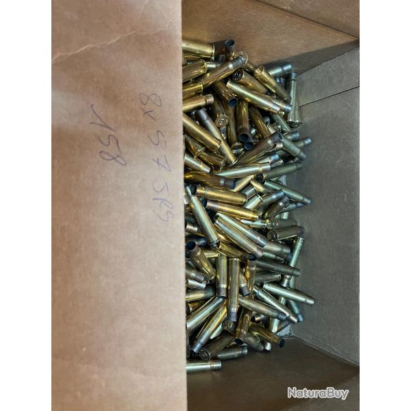 lot de 158 �tuis  / douilles de 8X57JRS tir�e une seul fois toute marque confondues