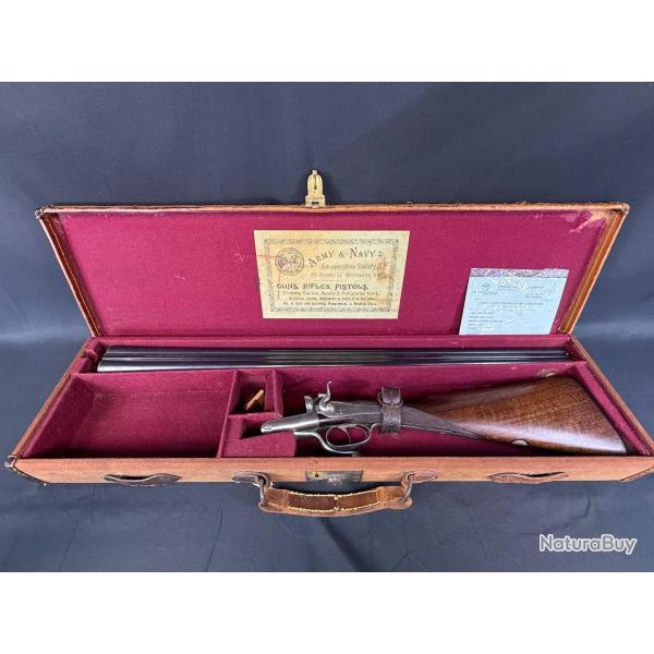 FUSIL JUXTAPOS� HAMMER CL� ANGLAISE calibre. 12/70 en coffret