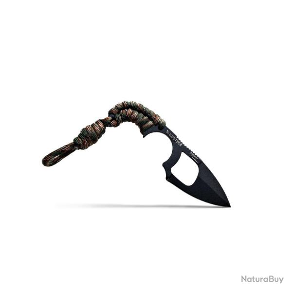 COUTEAU DE SURVIE KRILL WILDSTEER PARACORDE WOODLAND CAMO LAME EVIDE