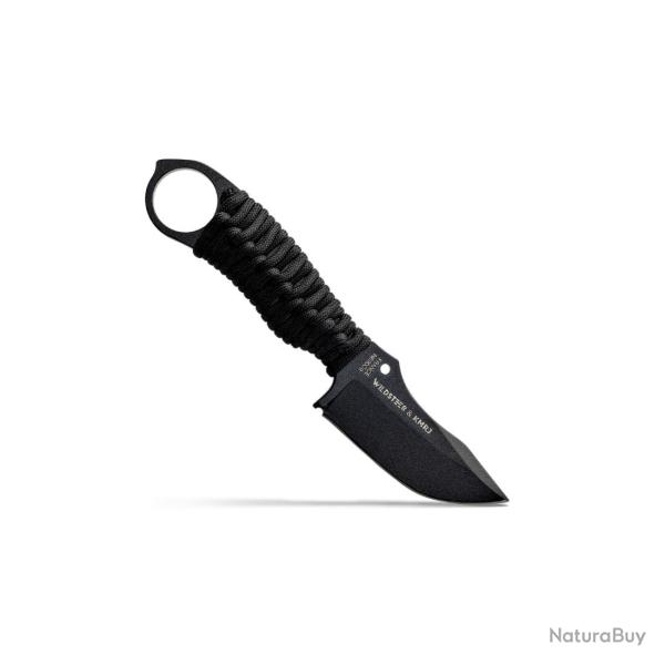 COUTEAU DE SURVIE KARLICAN WILDSTEER MANCHE PARACORDE LAME EPOXY NOIRE