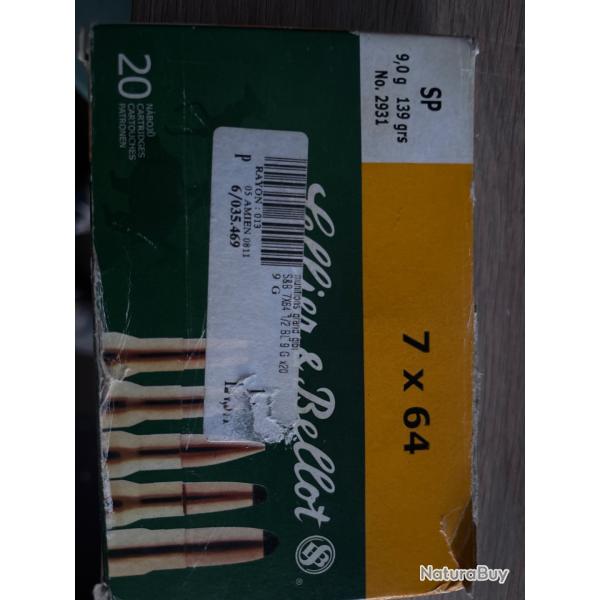 Balle sellier & bellot 7x64 139gr