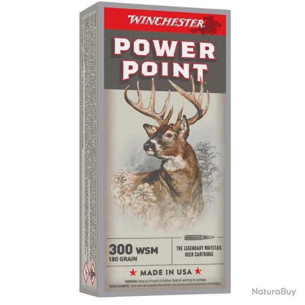 1 Boite de Balles Winchester 300 WSM Power Point 180gr