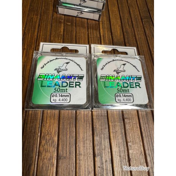 LOT DE DEUX FIL P�CHE Artico DINAMITE LEADER - 50mtr 0,14mm