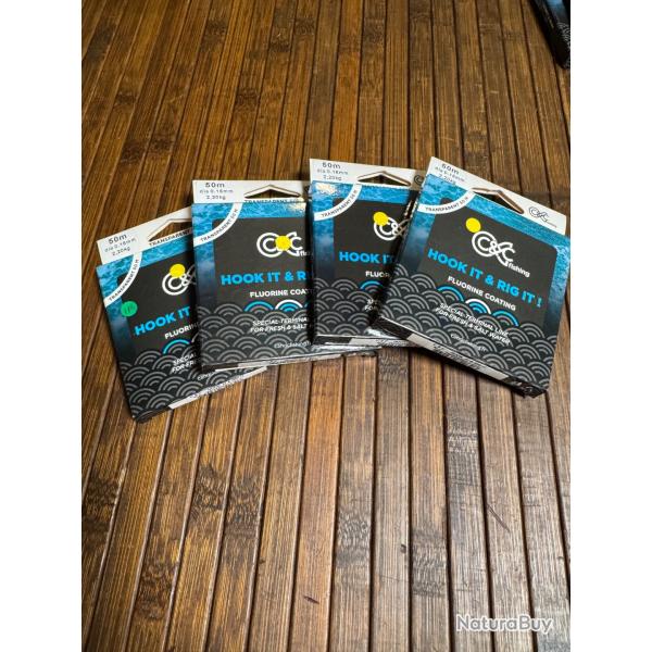 Lot 4 pi�ces Nylon Fluoro C&C Hook it & Rig itP�che