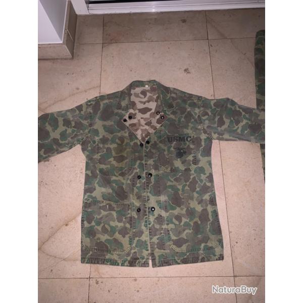 Superbe ensemble Veste Pantalon camoufl� USMC type P42   Indochine.