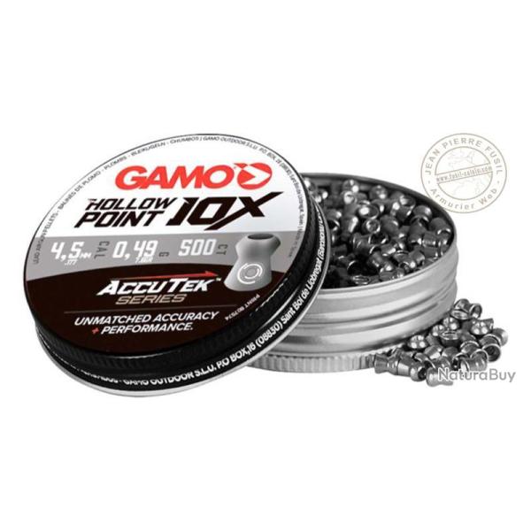 Plombs GAMO Hollow Point 10X AccuTek 4,5mm - x500