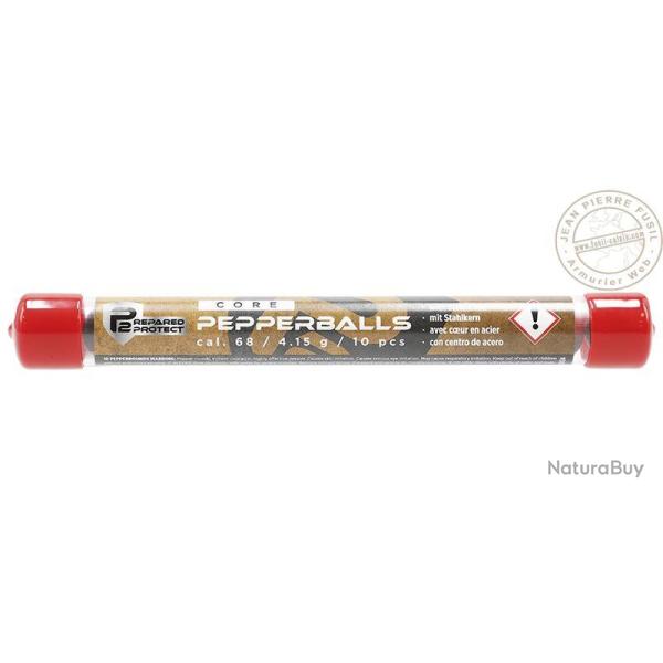 P2P - Tube de 10 billes Poivre & Noyau acier - Cal.68