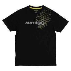 T shirt MATRIX Hex Print Noir 100 Coton L&eacute;ger et Confortable