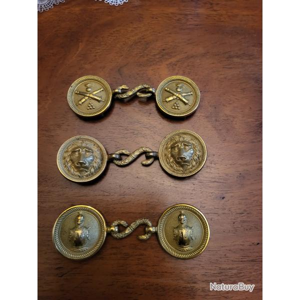 Lot de boucles de ceinturon officier second empire, artillerie, g�nie, cavalerie
