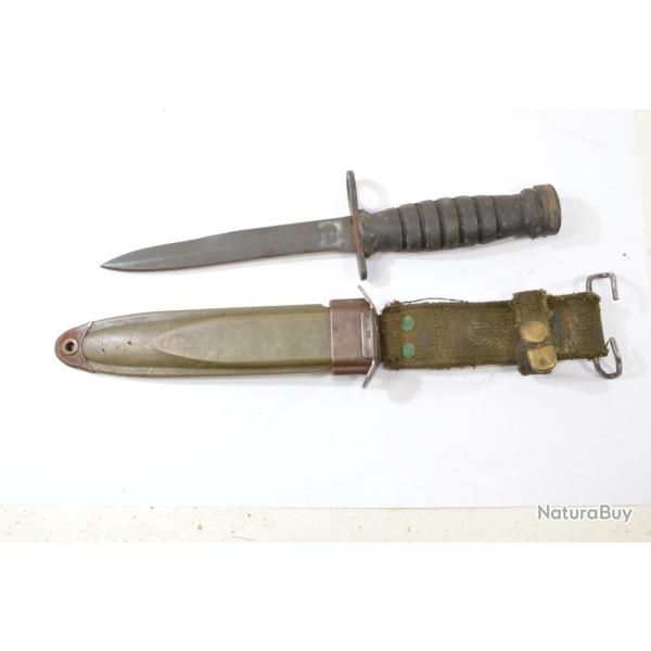 Baionnette US M4 � poign�e caoutchouc, fourreau M8A1. Carabine USM1