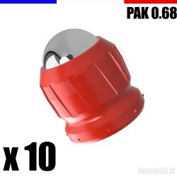 10 x Cal. 0.68 pour PAK Bille 12mm - Gomme Cogne - Rouge