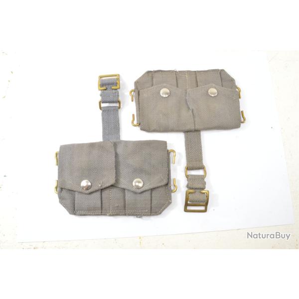 Paire cartouchi�res / pouchs pour clips de .303 british Lee Enfield n�4 MKI Arm�e Belge post-WW2 Bel