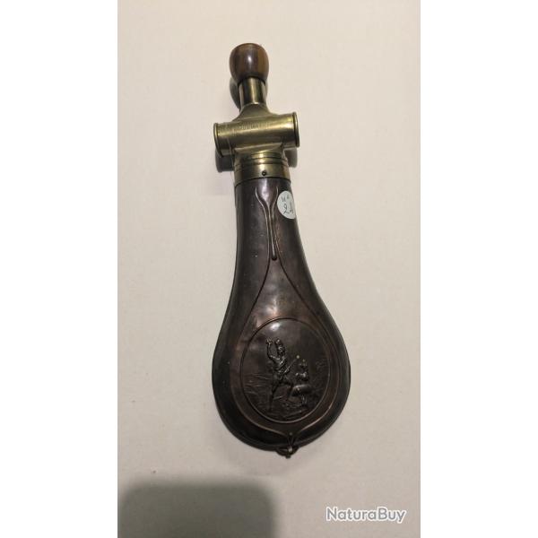 Poire � poudre en cuivre bec verseur doseur