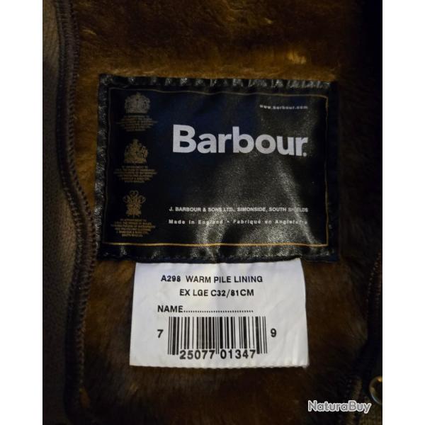 Doublure Barbour warm pile lining C32 / 81cm (XL enfants soit 14-16 ans) A298